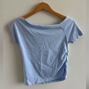 Light Blue Off-Shoulder Women's Top